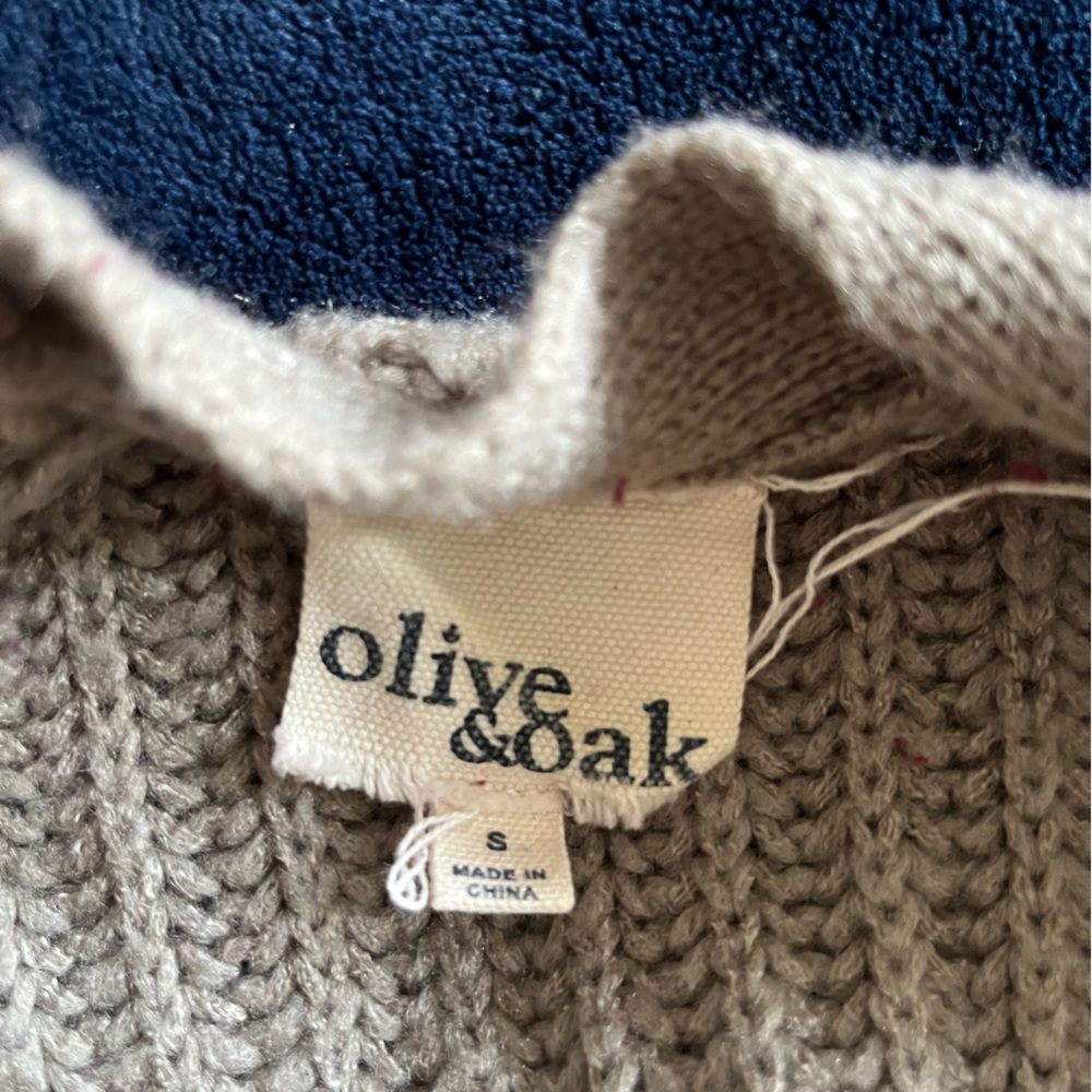 Olive & Oak Gray Cardigan Sweater with Black Leather Accents - Picture 5 of 6